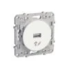 Schneider® Prise Chargeur USB Odace - Blanc