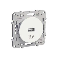Schneider® Prise Chargeur USB Odace - Blanc