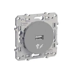 Schneider® Prise Chargeur USB Odace - Alu