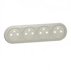 Legrand Enjoliveur Prise Quadruple Surface Précâblée Compacte - Titane