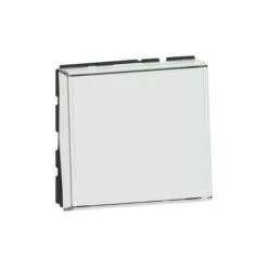 Legrand Poussoir Ou Poussoir Inverseur Avec Porte-étiquette Mosaic Easy-Led 6A 250V~ 2 Modules - Blanc Antimicrobien
