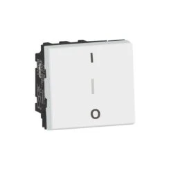 Legrand Interrupteur Bipolaire Avec Borne Pour Repiquage Neutre 16AX 250V~ Mosaic 2 Modules – Blanc