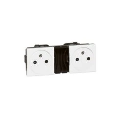 Legrand Double Prise De Courant 2P+T Surface Précâblées Mosaic 2x2 Modules - Blanc