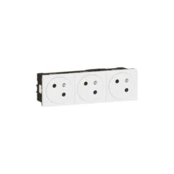 Legrand Triple Prise De Courant 2P+T Surface Mosaic Link Raccordement Latéral 6 Modules - Blanc