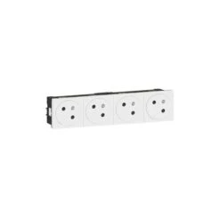 Legrand Quadruple Prise De Courant 2P+T Surface Mosaic Link Raccordement Latéral 8 Modules - Blanc