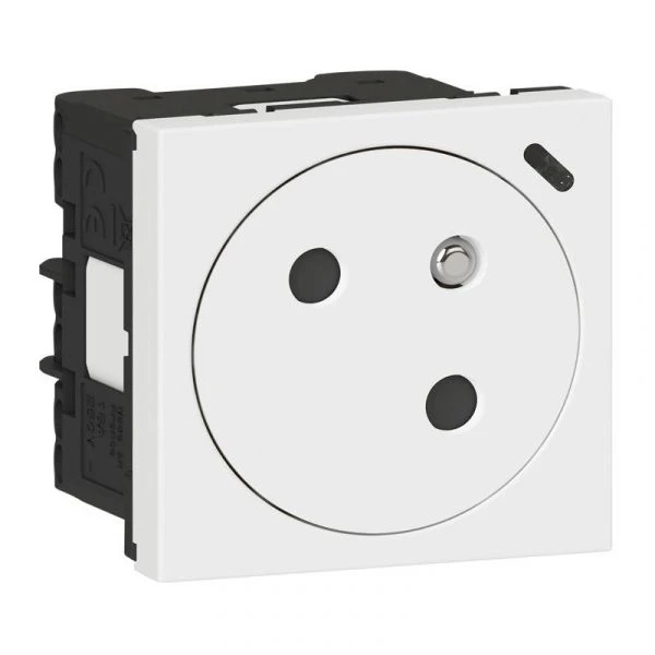 Legrand Prise De Courant 2P+T Surface à Voyant Mosaic Link Raccordement Latéral 2 Modules - Blanc