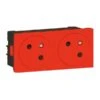 Legrand Double Prise De Courant 2P+T Surface Mosaic Link Raccordement Latéral 4 Modules - Rouge