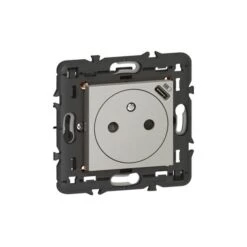 Legrand Prise De Courant 2P+T Surface Avec Chargeur Type-C Intégré En Face Avant Mosaic 2 Module - Alu Livré Avec Support