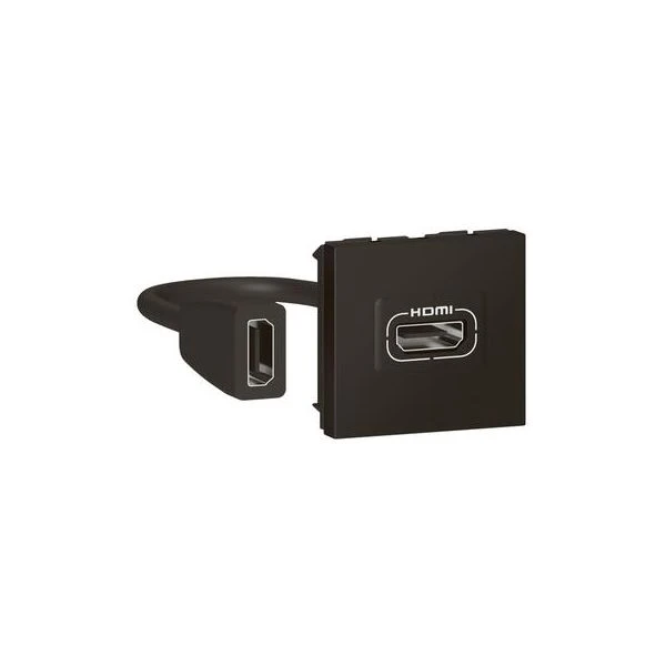 Legrand Prise HDMI TypeA Version 1.4 Préconnectorisée Mosaic 2 Modules - Noir Mat
