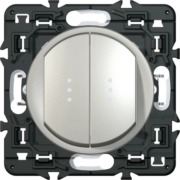 Legrand Double Poussoir Lumineux Céliane Titane