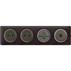 Legrand 2 Prises Surface + TV + RJ45 Céliane Graphite - Plaque Basalte