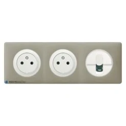 Legrand 2 Prises De Courant + RJ45 Céliane Blanc - Plaque Argile