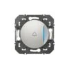 Legrand Poussoir Simple Avec Voyant Lumineux Et Marquage Sonnette Dooxie 6A 250V~ Finition Alu