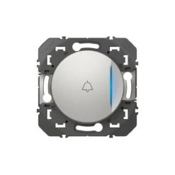 Legrand Poussoir Simple Avec Voyant Lumineux Et Marquage Sonnette Dooxie 6A 250V~ Finition Alu