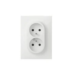 Legrand Double Prise De Courant Compacte Monobloc Easyréno 2P+T Dooxie 16A Livrée Avec Plaque Carrée Blanche