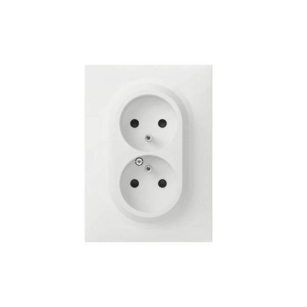 Legrand Double Prise De Courant Compacte Monobloc Easyréno 2P+T Dooxie 16A Livrée Avec Plaque Carrée Blanche