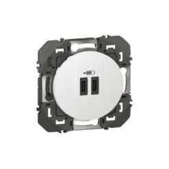 Legrand Double Chargeur USB Type-C Dooxie 3A 15W Finition Blanc