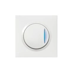 Legrand Poussoir Simple Avec Voyant Lumineux Dooxie One 6A 250V~ Livré Avec Plaque Carrée Blanche Et Griffes