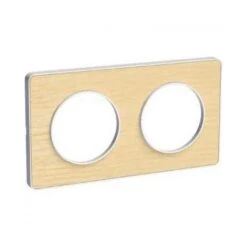 Schneider® Plaque 2 Postes Odace Touch - Bois Nordique