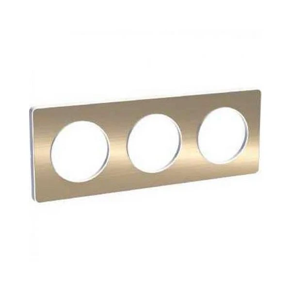 Schneider® Plaque 3 Postes Odace Touch - Bronze Brossé