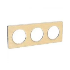 Schneider® Plaque 3 Postes Odace Touch - Bois Nordique
