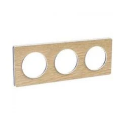 Schneider® Plaque 3 Postes Odace Touch - Bois Naturel