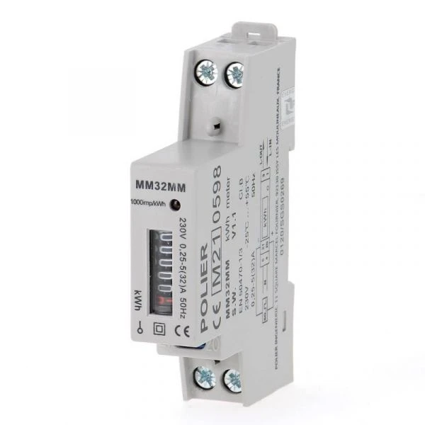 Compteur électrique Modulaire Monophasé 32 A Monophasé MID