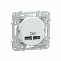 Schneider® Double Chargeur USB A+C Ovalis Blanc