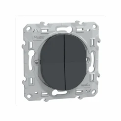 Schneider® Double Poussoir Ovalis Anthracite