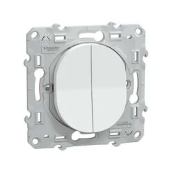 Schneider® Double Poussoir Ovalis Blanc