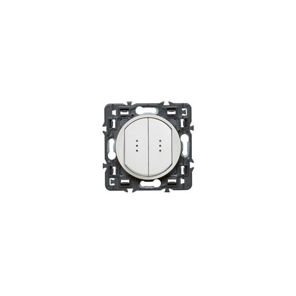 Legrand Double Poussoir Voyant Lumineux Céliane Blanc