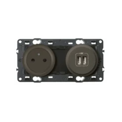 Legrand Prise + Double Chargeur USB Céliane Graphite