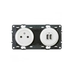 Legrand Prise + Double Chargeur USB Céliane Blanc
