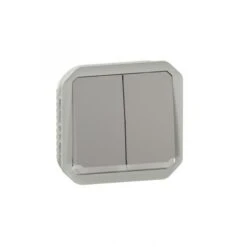 Legrand Commande Double étanche Pour Réaliser 3 Fonctions Lumineuses Plexo IP55 Gris
