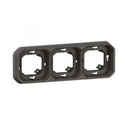 Legrand Support Plaque étanche Pour Montage Encastré 3 Postes Horizontaux Ou Verticaux Plexo - Anthracite