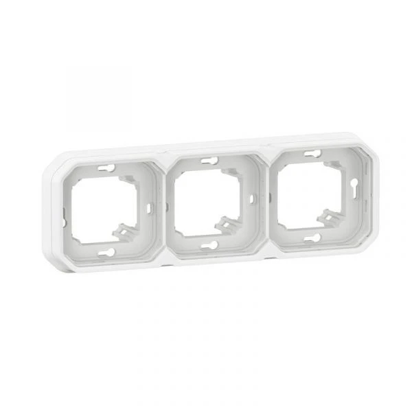 Legrand Support Plaque étanche Pour Montage Encastré 3 Postes Horizontaux Ou Verticaux Plexo - Blanc