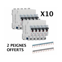 Legrand Lot 10 Disjoncteurs 10A Auto + 2 Peignes Offerts