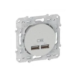 Schneider® Prise Chargeur Double USB Odace - Blanc