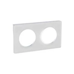 Schneider® Plaque 2 Postes Odace Touch - Translucide Blanc