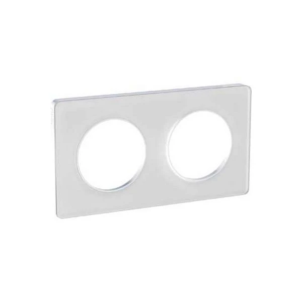 Schneider® Plaque 2 Postes Odace Touch - Translucide Blanc