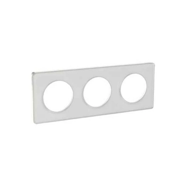 Schneider® Plaque 3 Postes Odace Touch - Translucide Blanc