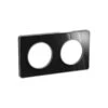 Schneider® Plaque 2 Postes Odace Touch - Aluminium Brillant Fumé