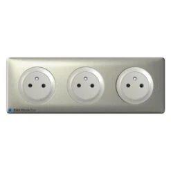 Legrand Triple Prise De Courant Surface Céliane Titane - Plaque Titane